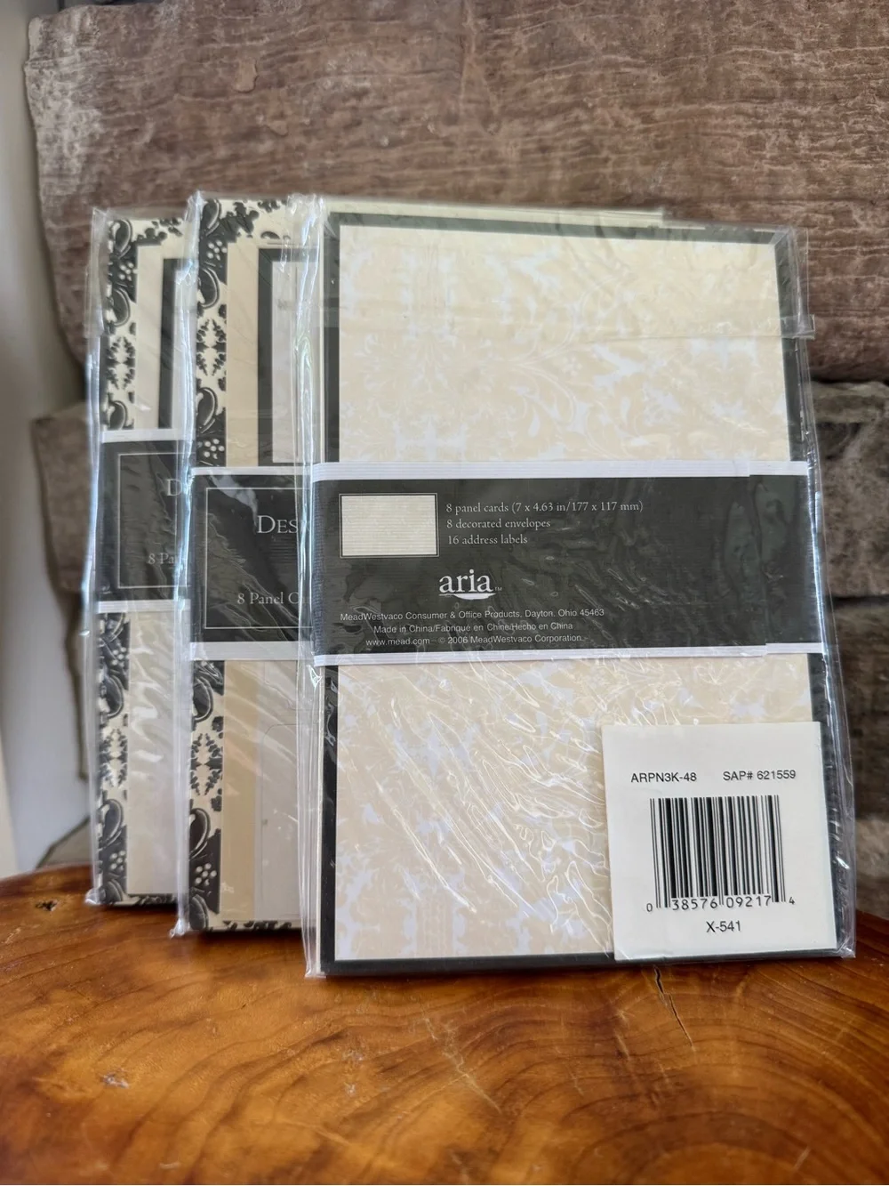 Lot of 3 Aria Designer Correspondence Kits Stationery Cards Envelopes Sealed